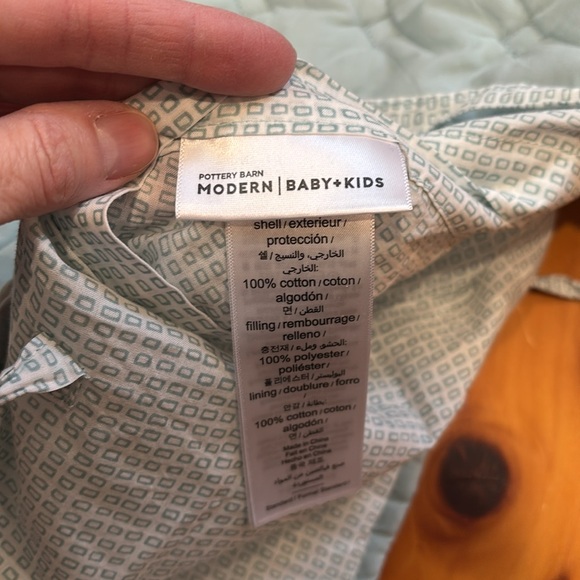 POTTERY BARN Modern Baby *Standard* Sham Blue Square Stitch PBK - Picture 7 of 7